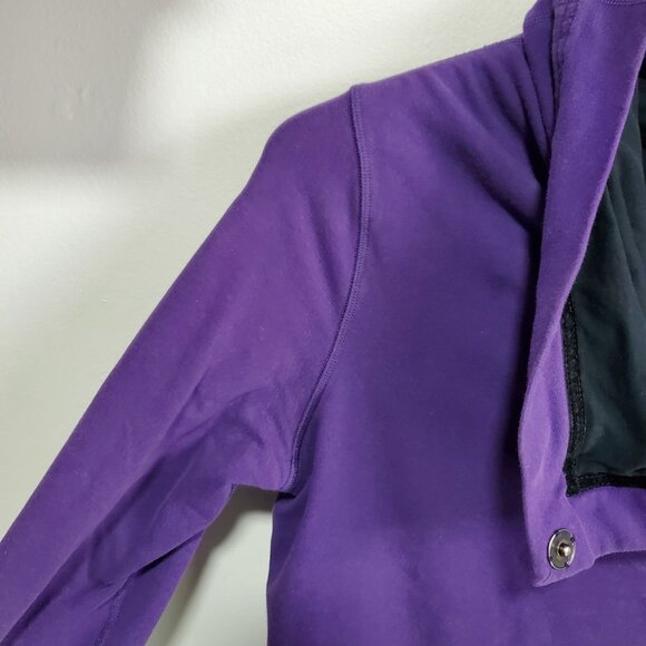 LULULEMON Savasana Wrap Cardigan Sweater Shawl Jacket Coat Purple Black Womens 8 - Picture 5 of 13